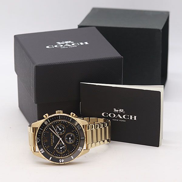 新品同様 箱付 稼働 コーチ コール ウォッチ 44MM クロノグラフ CA