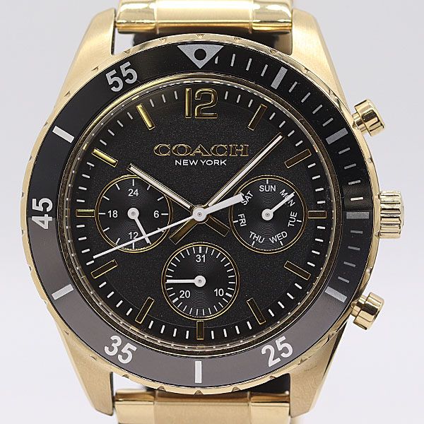 新品同様 箱付 稼働 コーチ コール ウォッチ 44MM クロノグラフ CA