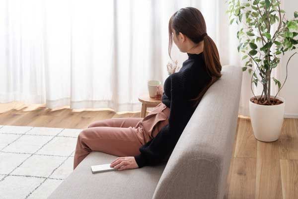 ２人掛けファブリックアームレスソファ