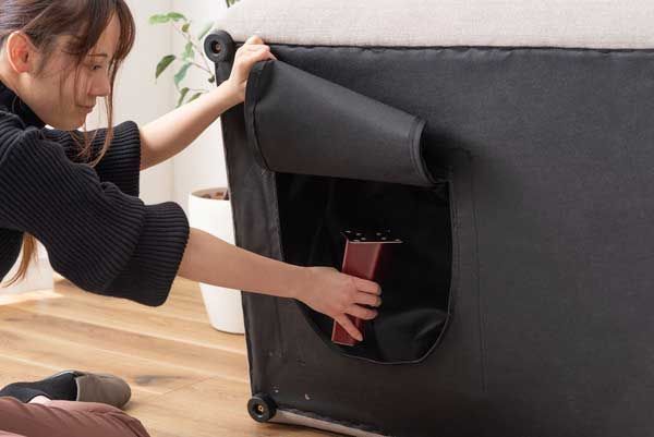 ２人掛けファブリックアームレスソファ