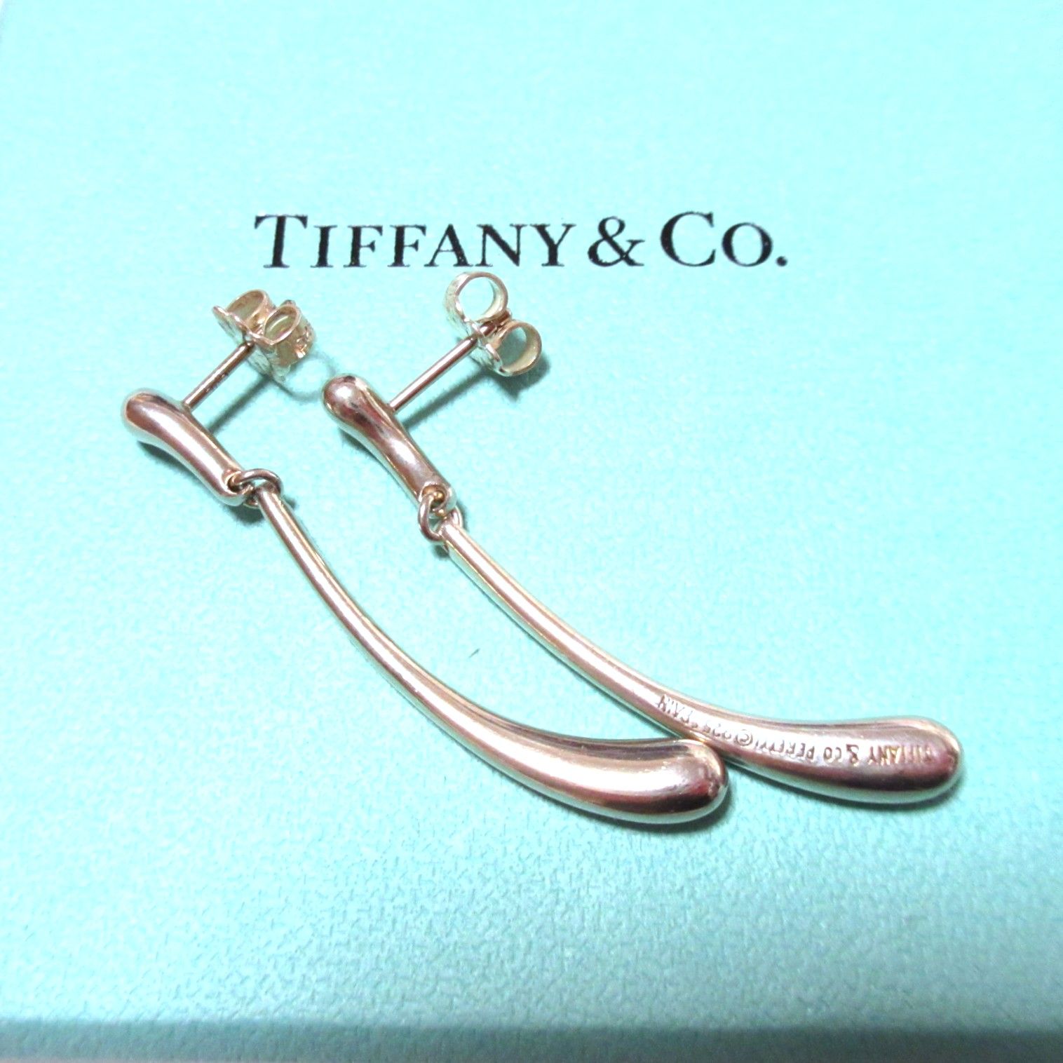 美品 Tiffany & Co. ティファニー ロング ティアドロップ ピアス
