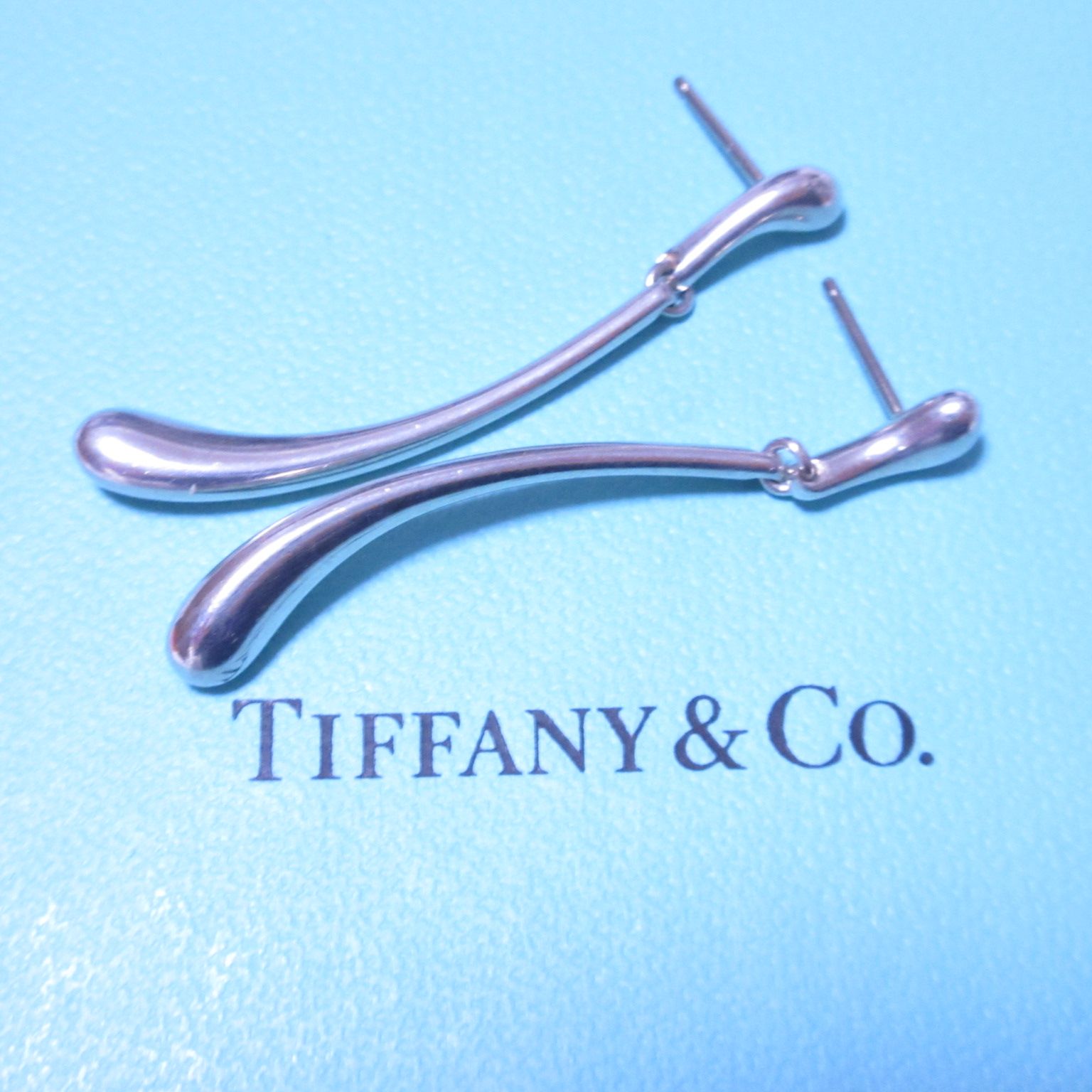 美品 Tiffany & Co. ティファニー ロング ティアドロップ ピアス