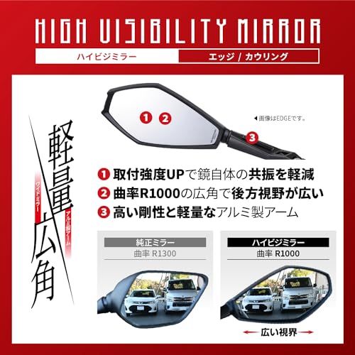 新品 デイトナ(Daytona) バイク カウルミラー 6mmボルト 軽量 広角 新