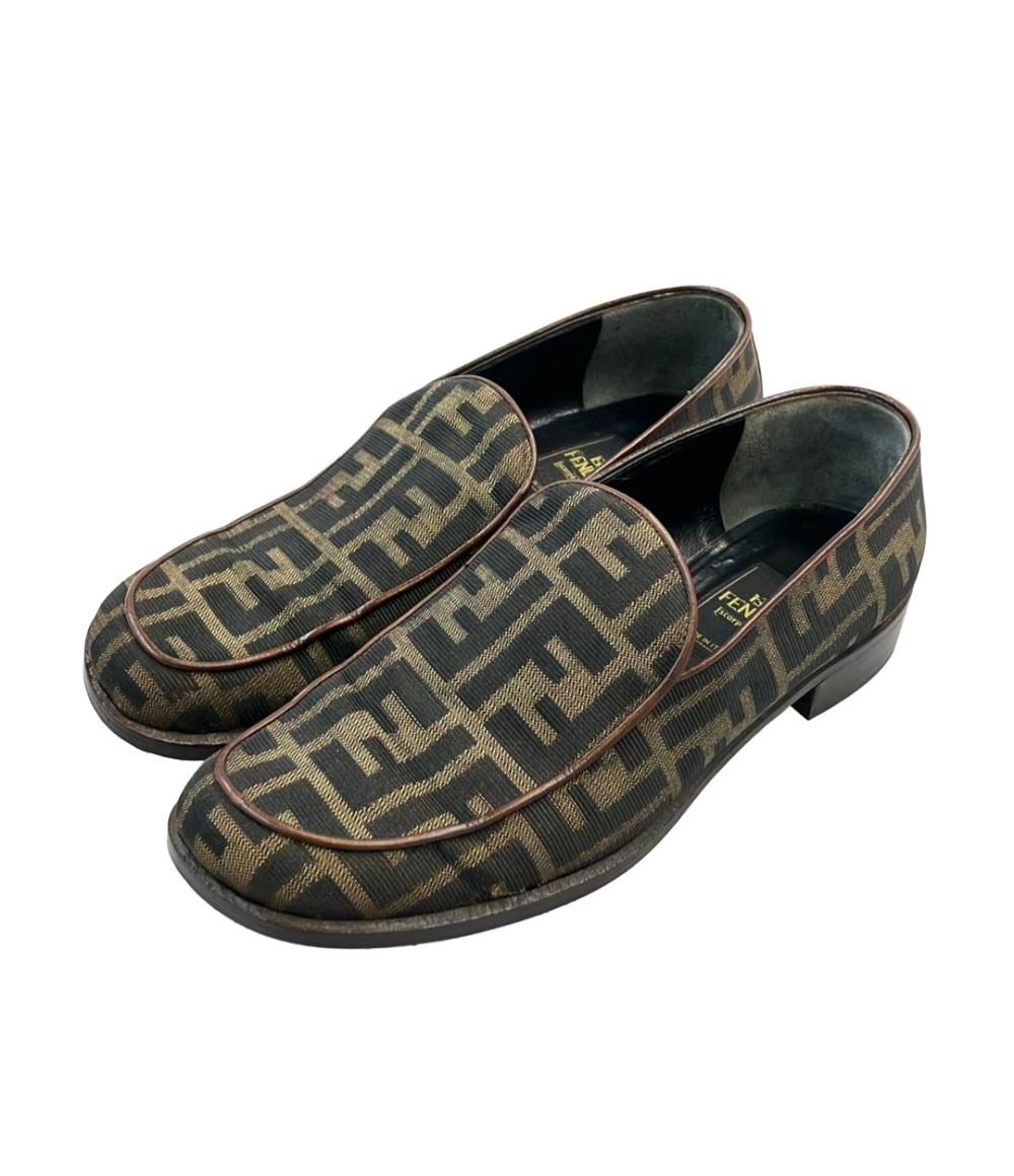 M.5097 イタリア製 FENDI フェンディ 箱付き ズッカ柄 ローファー フェンディ ローファー ズッカ柄 レディース SIZE 38 1/2 (25.5cm