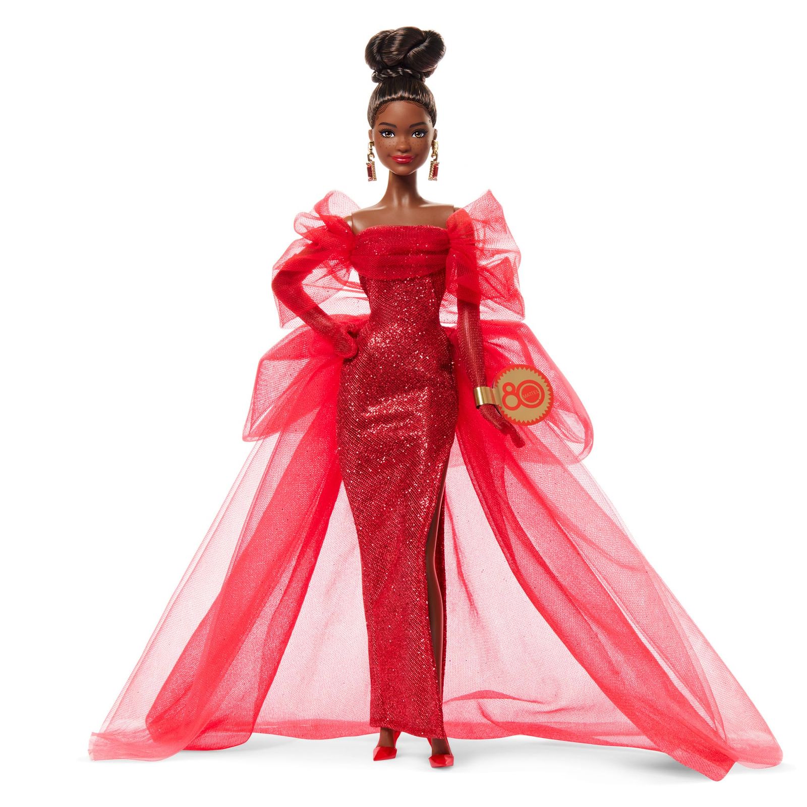 新品 バービー(Barbie) マテル80周年記念アニバーサリードール ブルネット シグネチャー BLACK きせかえ人形・ハウス ままごと・ごっこ遊び バービー人形 6歳から レッド JBJ18