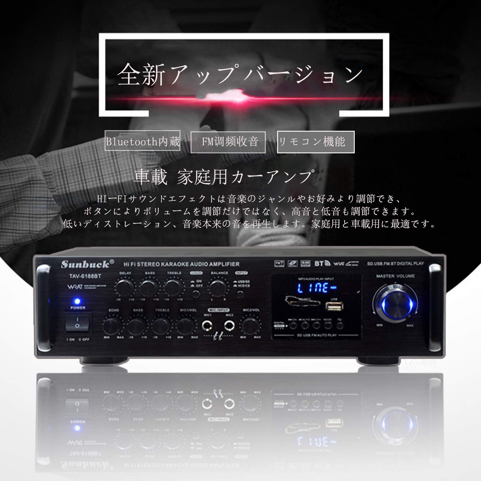 HiFiパワーホームアンプ パワーホームアンプ Bluetoothオーディオサ・ 新品 HiFiパワーホームアンプ Bluetoothオーディオサウンドアンプ