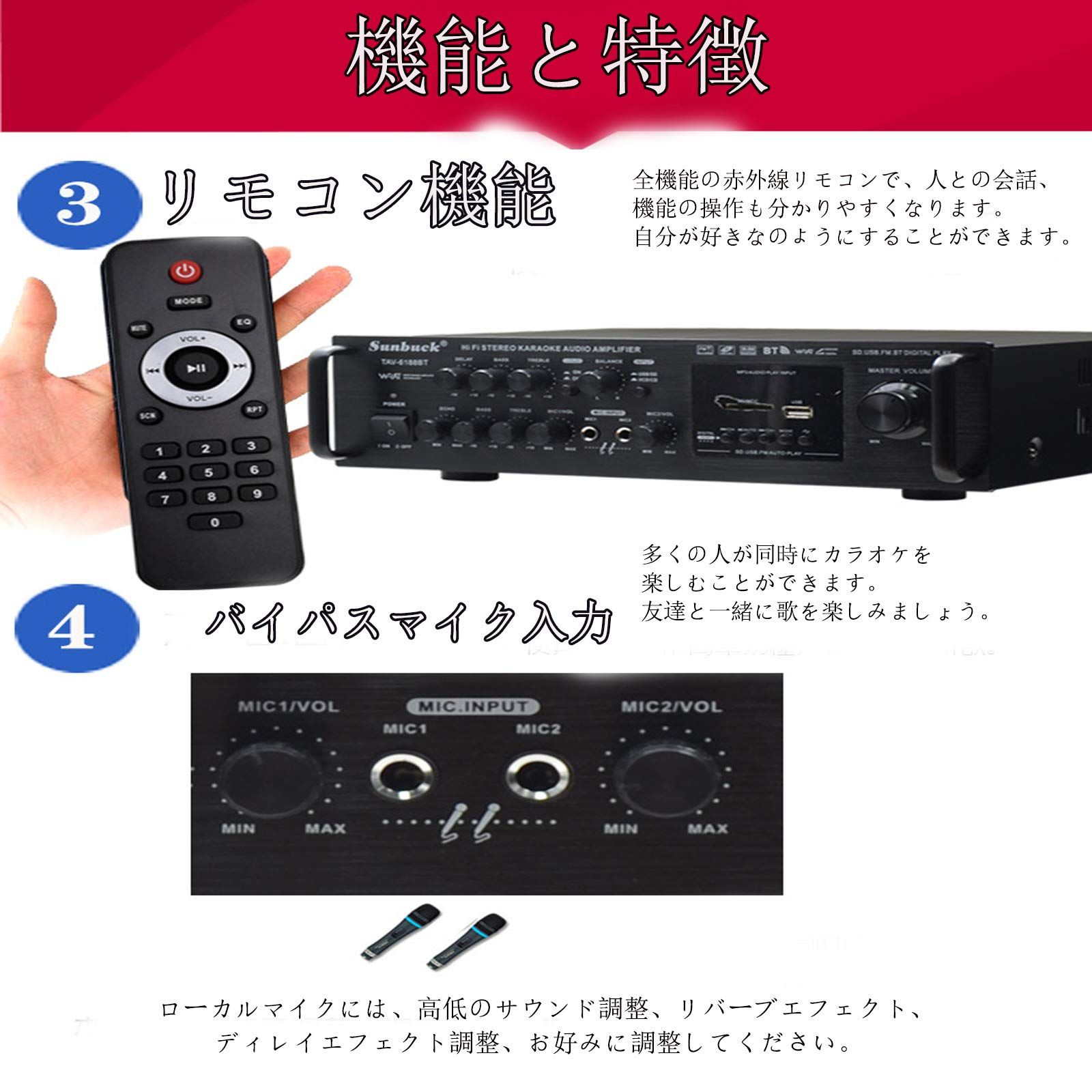 新品 HiFiパワーホームアンプ Bluetoothオーディオサウンドアンプ