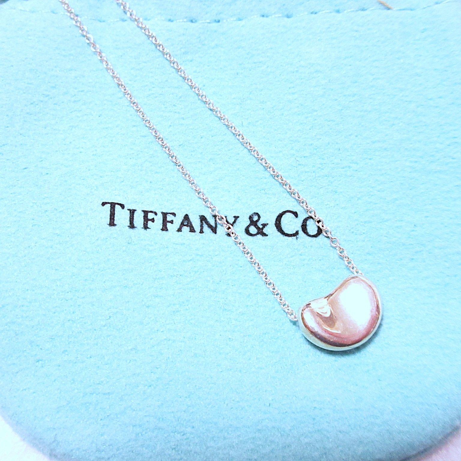 美品 Tiffany & Co. ティファニー スモール ビーン ネックレス 