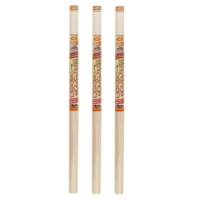 アサヒペン ＥＸアイロン貼り糸入りふすま紙 ９５ＣＭＸ１８０ＣＭ Ｎｏ．０９４朝霧 3本セット