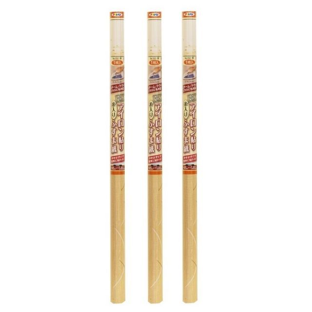 アサヒペン ＥＸアイロン貼り糸入りふすま紙 ９５ＣＭＸ１８０ＣＭ Ｎｏ．０９２笹 3本セット
