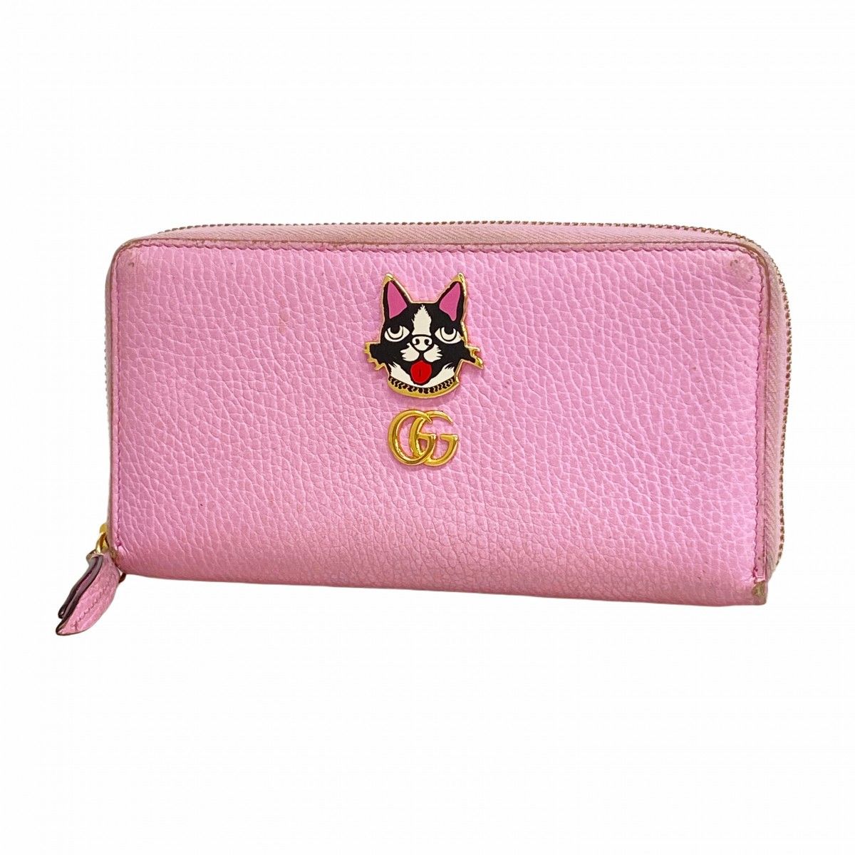 6cb2203-k】グッチ 長財布 GGマーモント 499337 レザー ピンク 