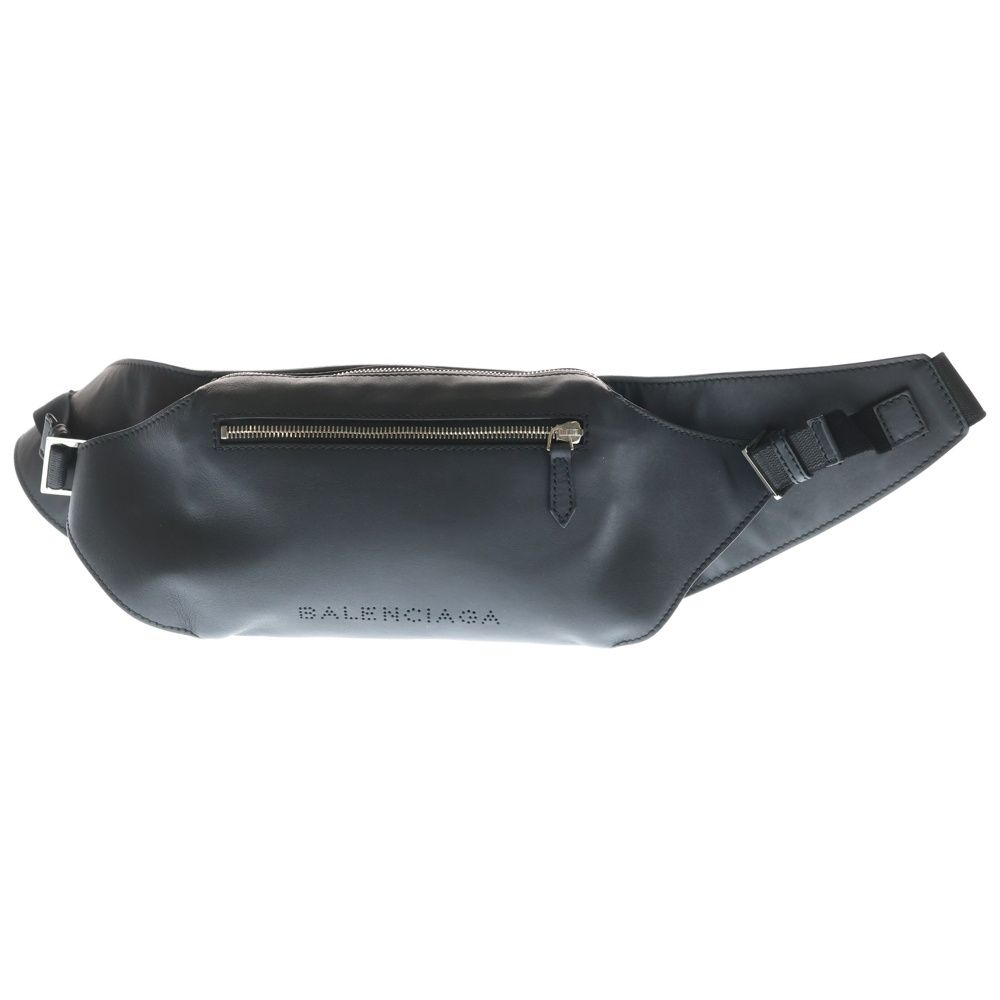 BALENCIAGA (バレンシアガ) パンチングロゴ ボディバッグ ブラック レザー 433625