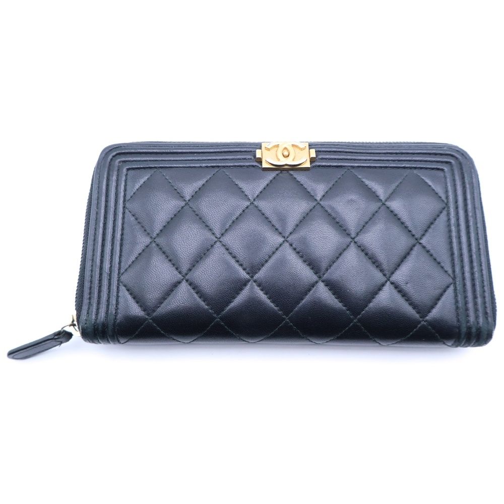 CHANEL (シャネル) ボーイシャネル ラウンドファスナー財布 ロング
