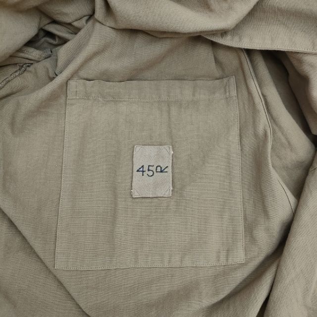 45R もめん布の後染コート ベージュ 45R もめん布の後染コート ベージュ