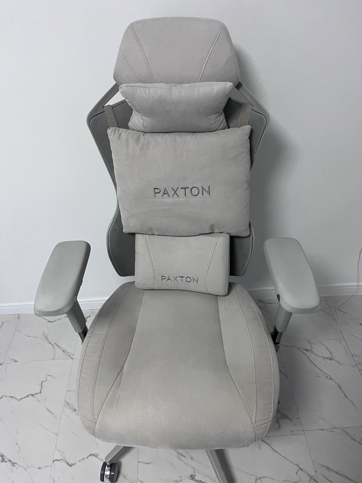  PAXTON パールグレイ デスクチェア ゲーミングチェア 低反発クッション オフィスチェア ワークチェア 椅子 チェア