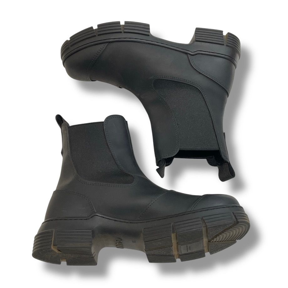 GANNI ブラック ラバーサイドゴアブーツ SIZE 36