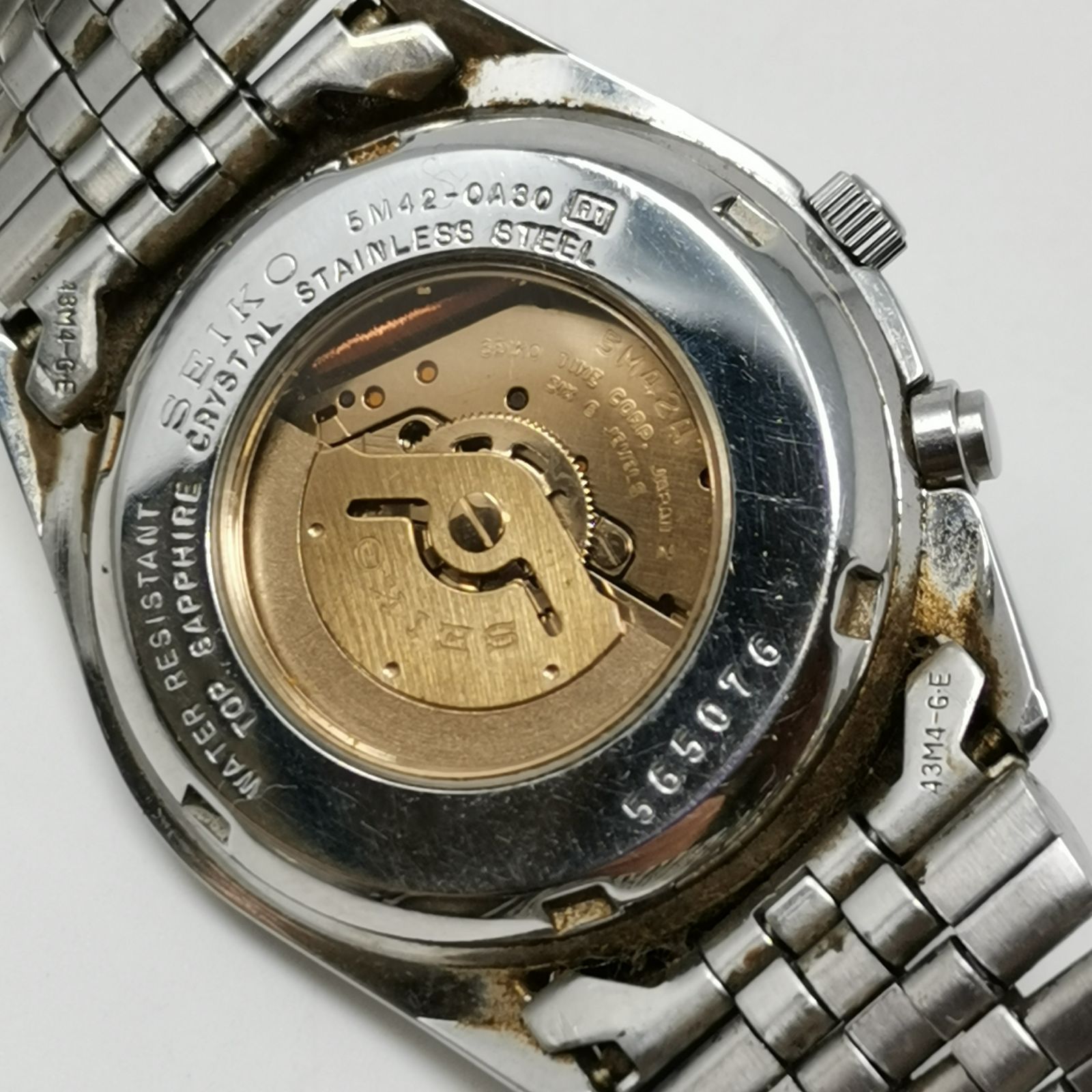 SEIKO セイコー kinetic キネテック 時計 5M42-0A30 ステンレス 自動 