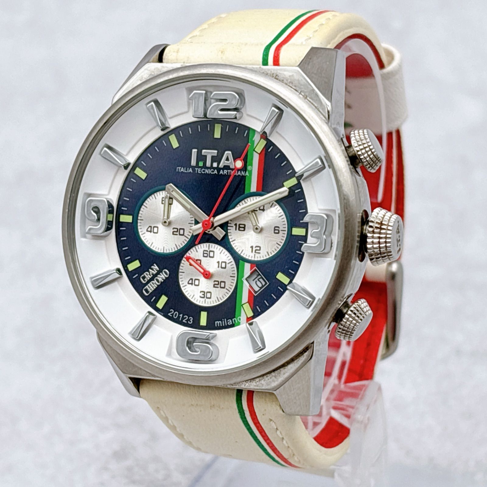 メンズ I.T.A GRAN CHRONO Ref.27.00.01 クロノグラフ メンズ腕時計 