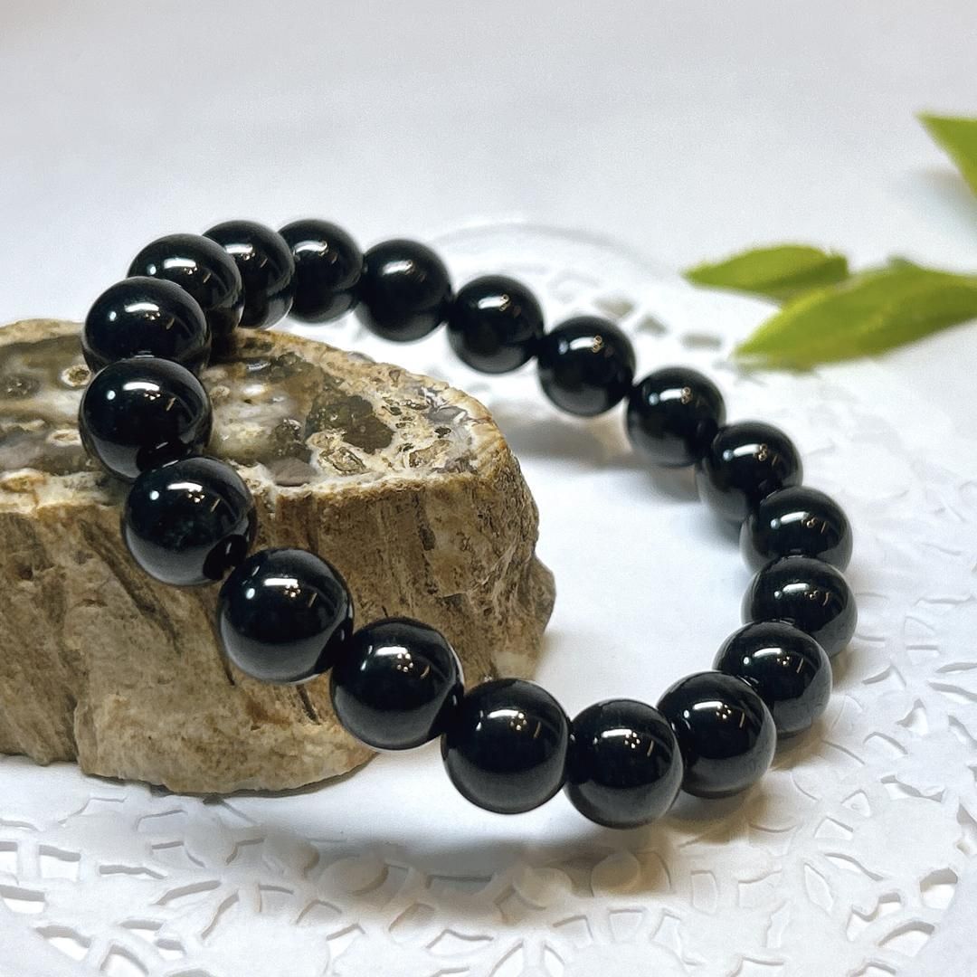 10㎜ ブラックジェード＊ブレスレット