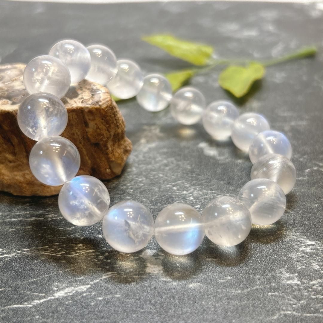  E18542 AAAレインボームーンストーン 12.5㎜ ブレスレット moonstone bracelet 卓上置物雑貨 置物 インテリア小物