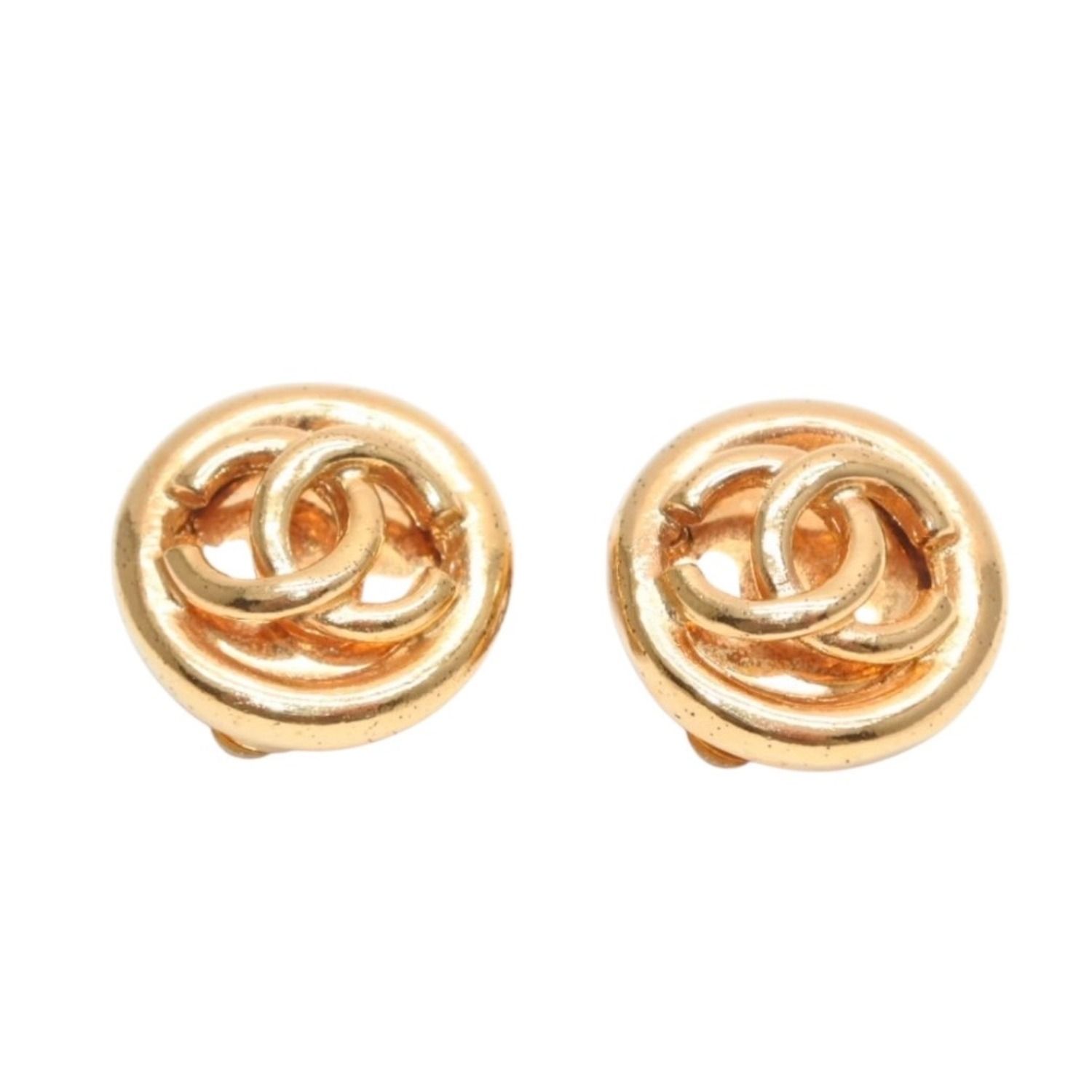 極美品 CHANEL シャネル ヴィンテージ イヤリング ココマーク ゴールド 