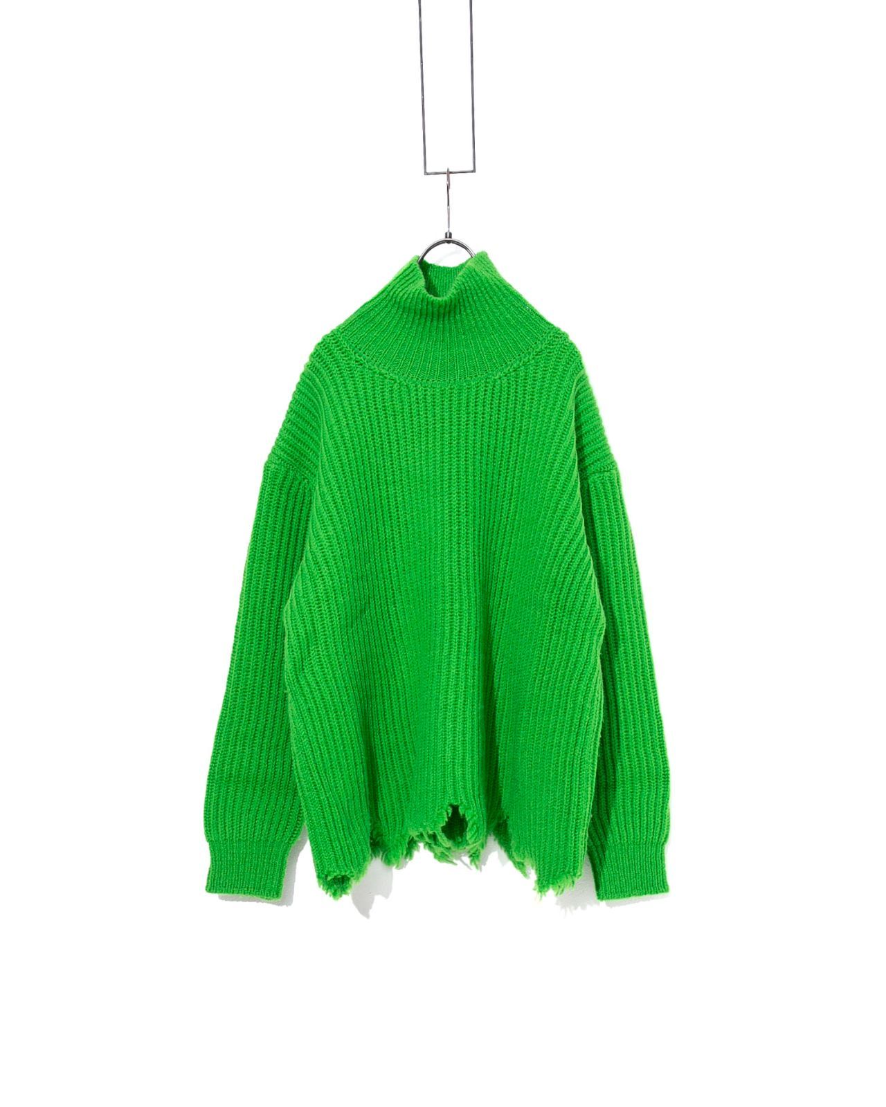 08sircus　ウールブロークンニットハイネックセーター 08sircus ゼロエイトサーカス Wool broken knit high neck sweater