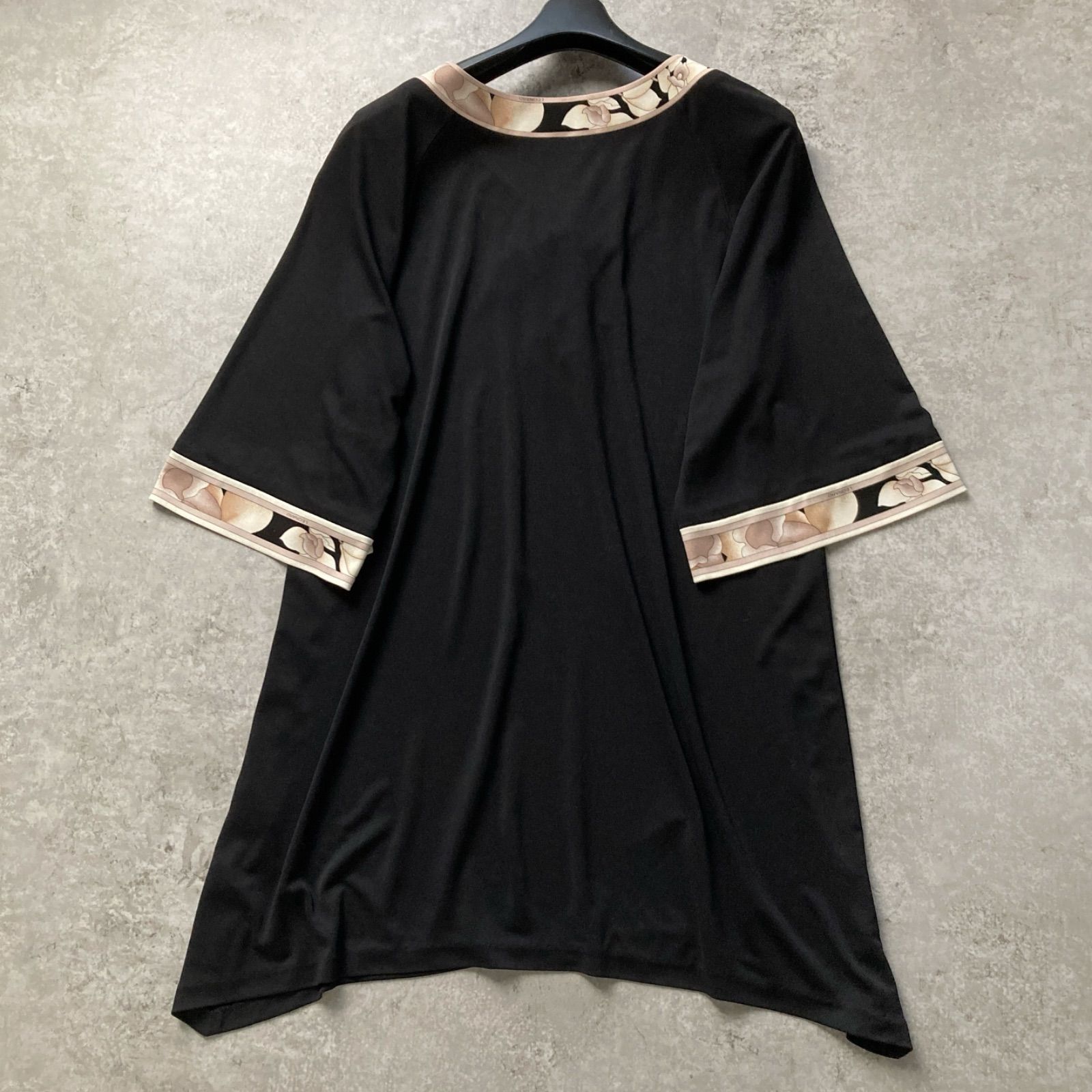 美品 レオナール LEONARD チュニックワンピース ブラウス カンカン素材 