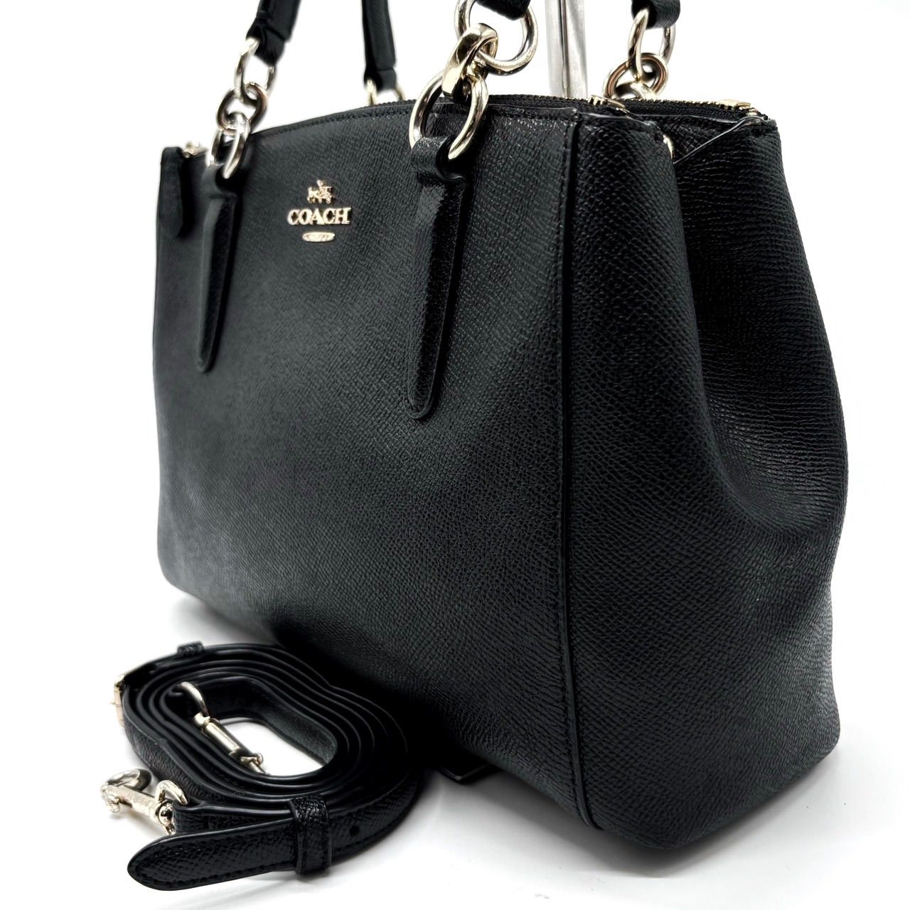 レディース 【良品】 coach 2way shoulderbag hand signature canvas 