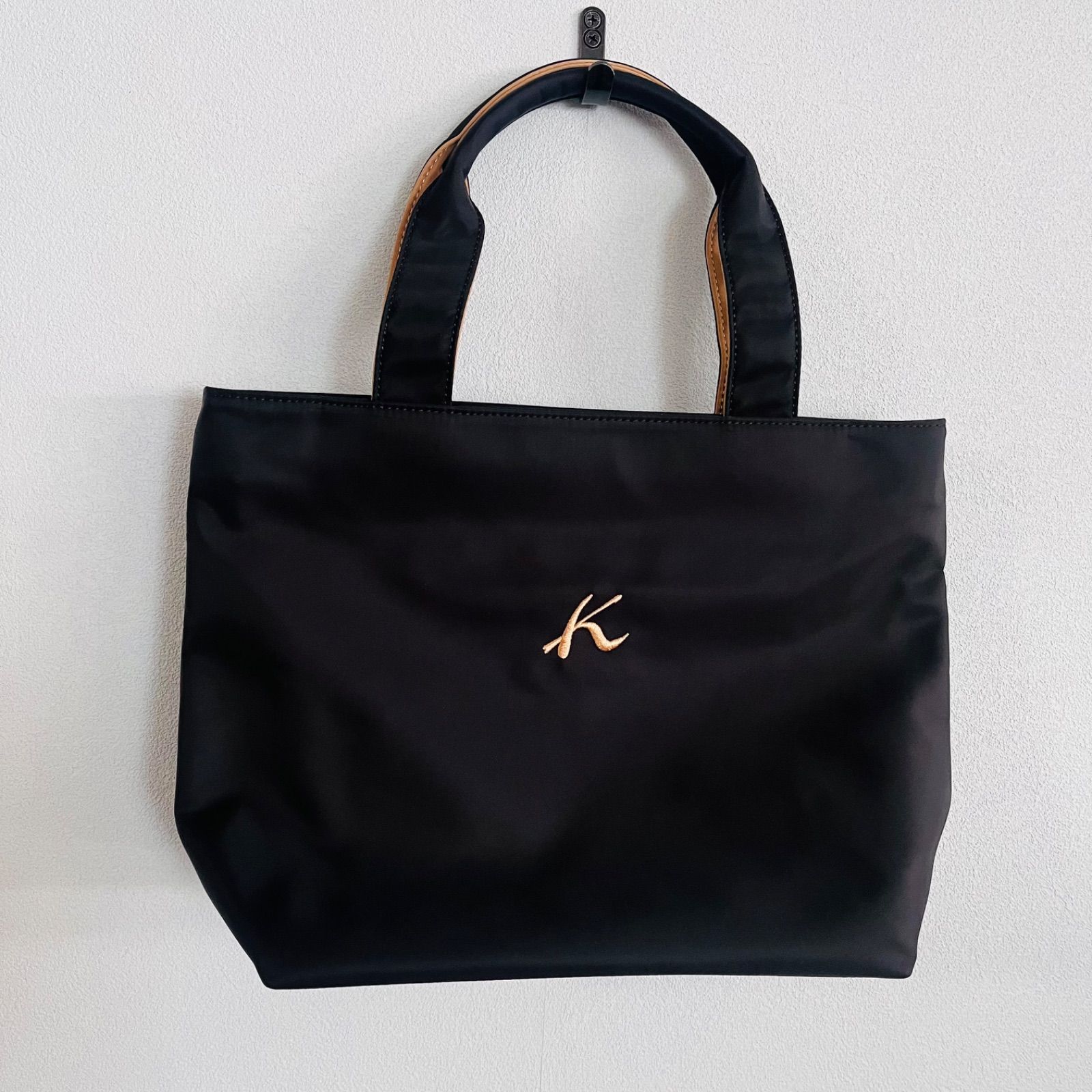 未使用 Kitamura キタムラ ミニトートバッグ ブラック×カフェオレ K 