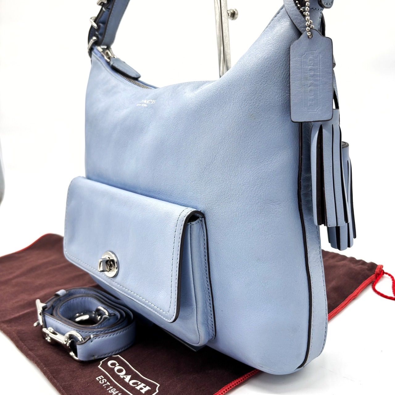 レディース 【良品】 coach turn-lock 2way shoulderbag handbag 