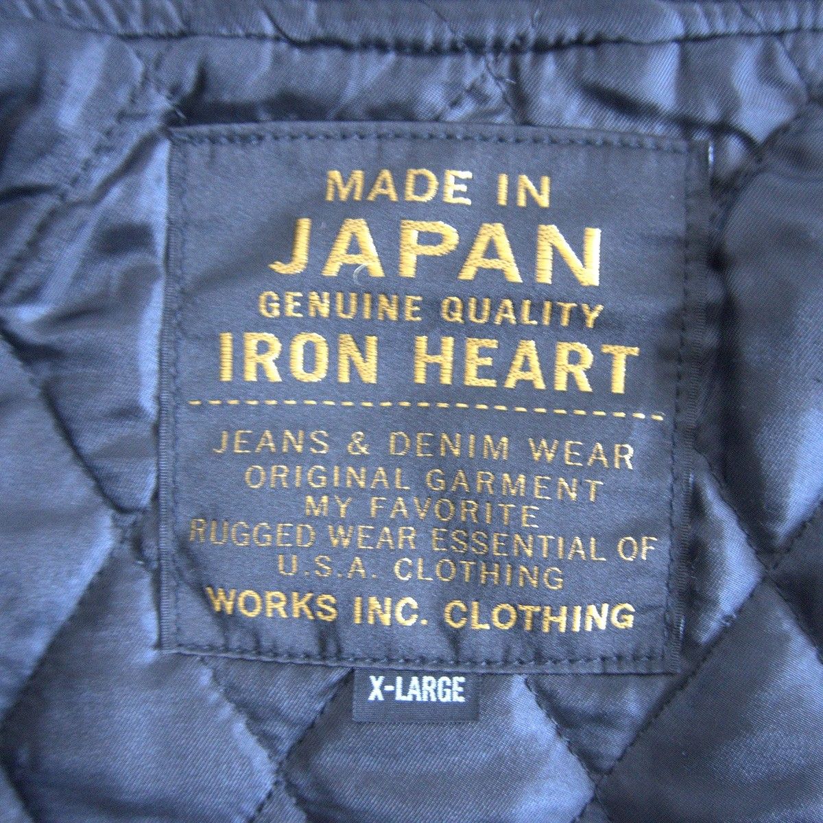 美品/ビッグサイズ】IRON HEART【袖レザー スタジャン】XL ブラック 