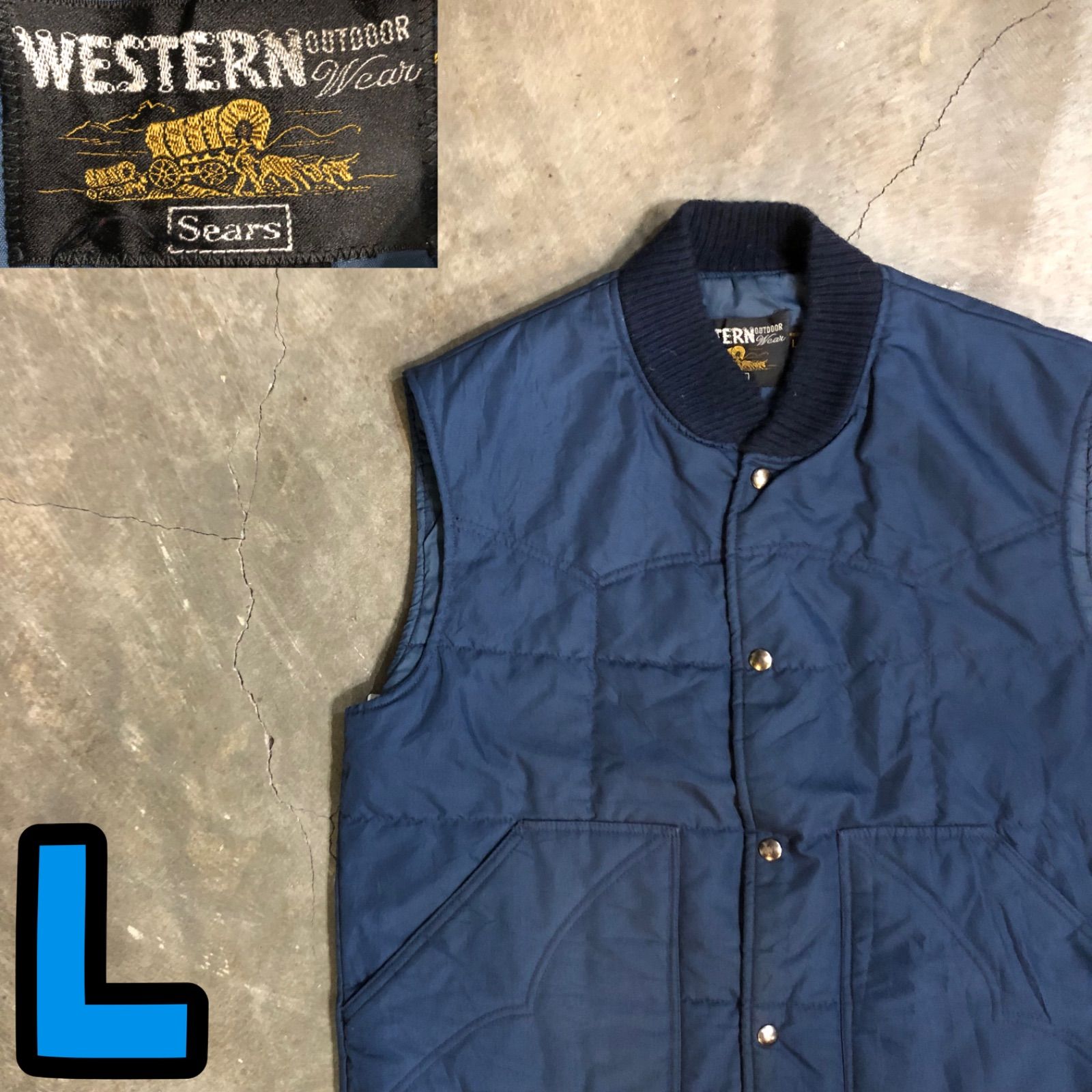 T7853 Sears WESTERN ワークベスト アメカジ 古着 - メルカリ