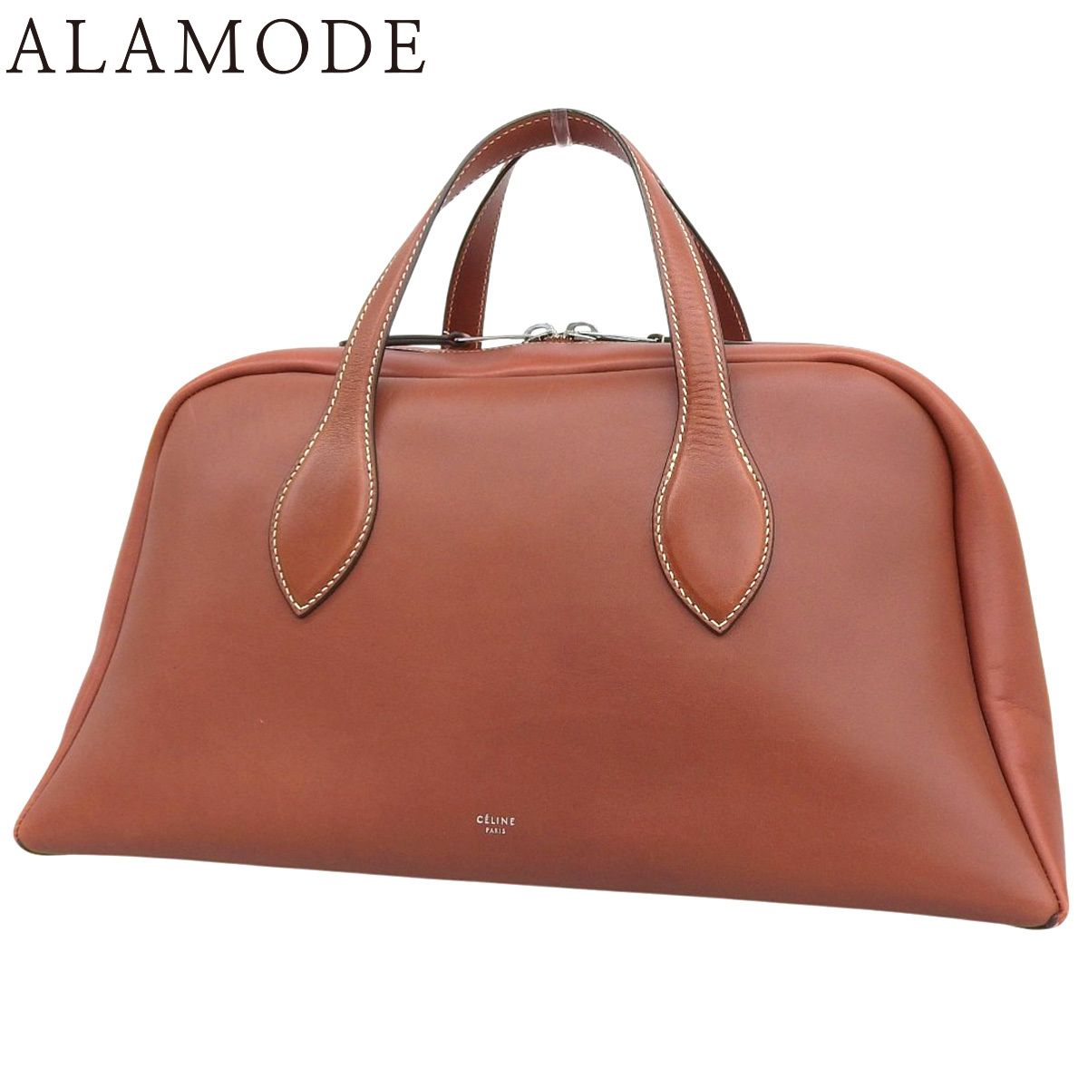 CELINE(セリーヌ) ボウリングバッグ ハンドバッグ カーフ ブラウン茶 