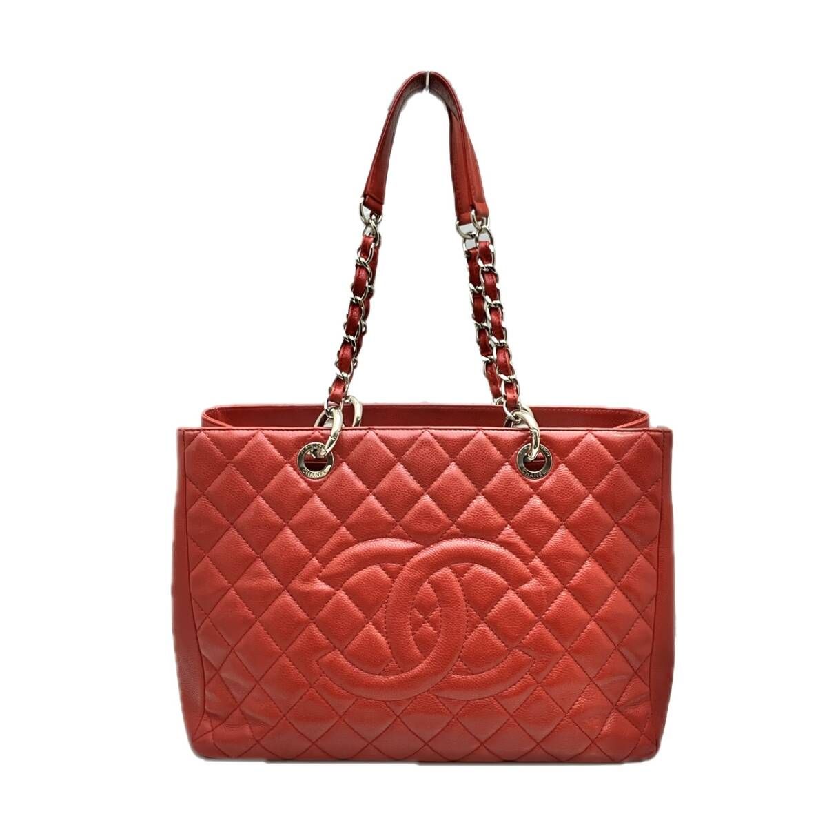 鑑定書 付 CHANEL シャネル キャビアスキン チェーンショルダーバッグ 