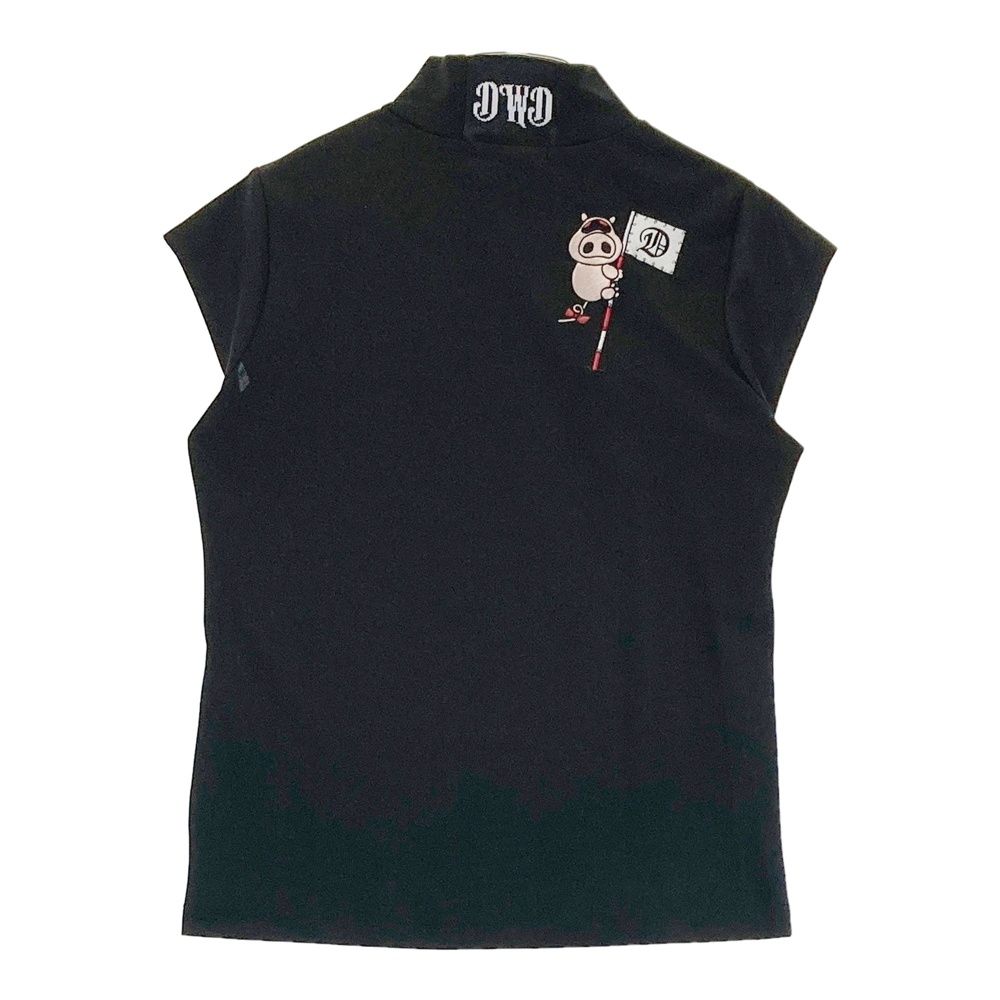 サイズ：2 DANCE WITH DRAGON ダンスウィズドラゴン ×タツノコプロ ヤッターマン ハイネック 半袖Tシャツ 刺繍  ブラック系 [240101632747] ゴルフウェア レディース ストスト サイズ：2 DANCE WITH DRAGON ダンスウィズドラゴン ×タツノコプロ