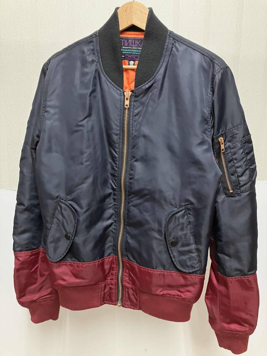 MISHKA ミシカ メンズ MA-1 フライトジャケット ブラック レッド S