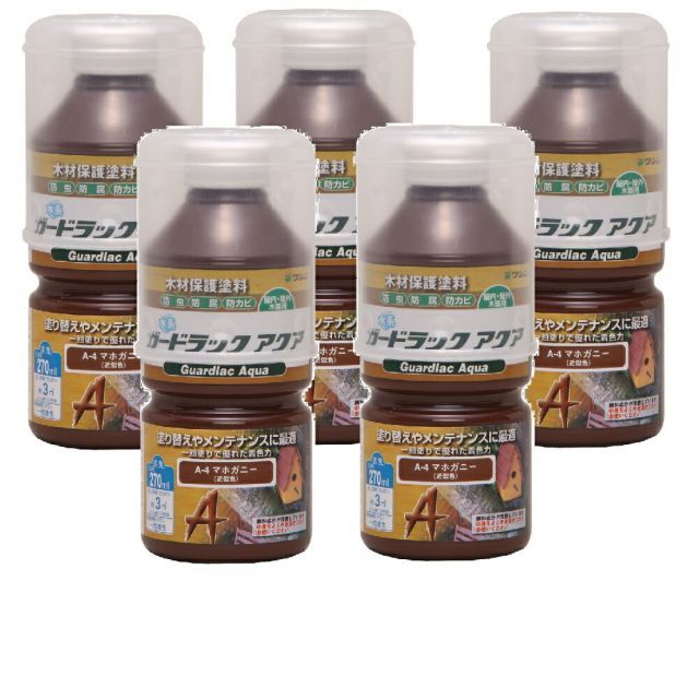 和信ペイント ガードラック アクア Ａ−４ マホガニー 270ml ５缶セット