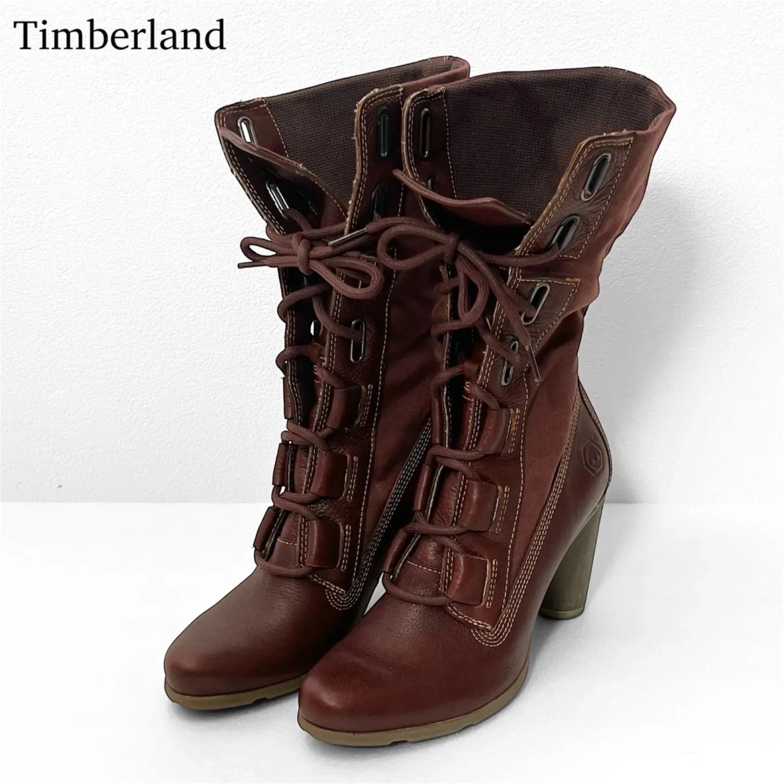 ◼︎美品◼︎【Timberland】ヒール ロングブーツ 23cm（6M）レース 