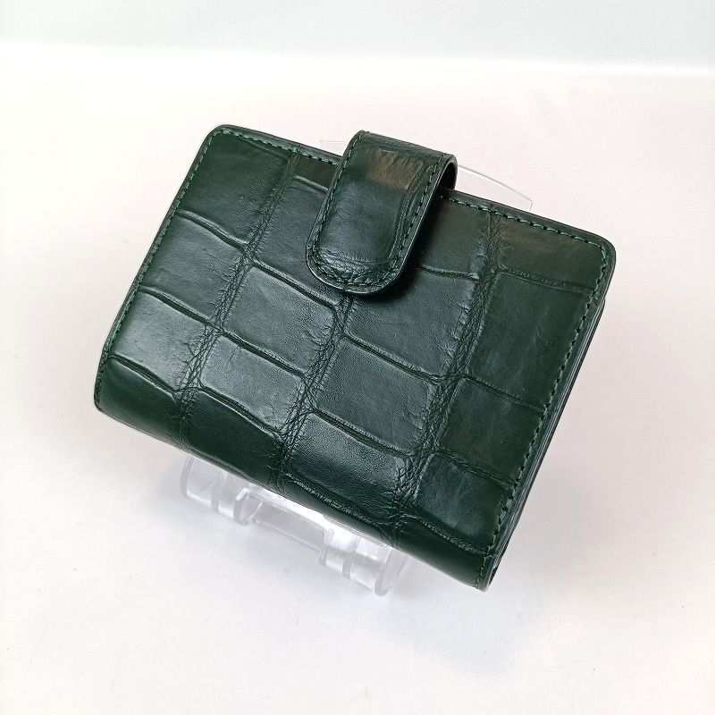未使用級✨ZELE-PARIS ゼルパリ クロコダイル 二つ折り財布 ブルー 未