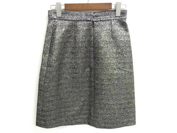 ■新品同様■ CHANEL シャネル P44722V32877 ポリエステル 膝丈 タイト スカート ボトムス 36 洋服 ブラック系 FM7958