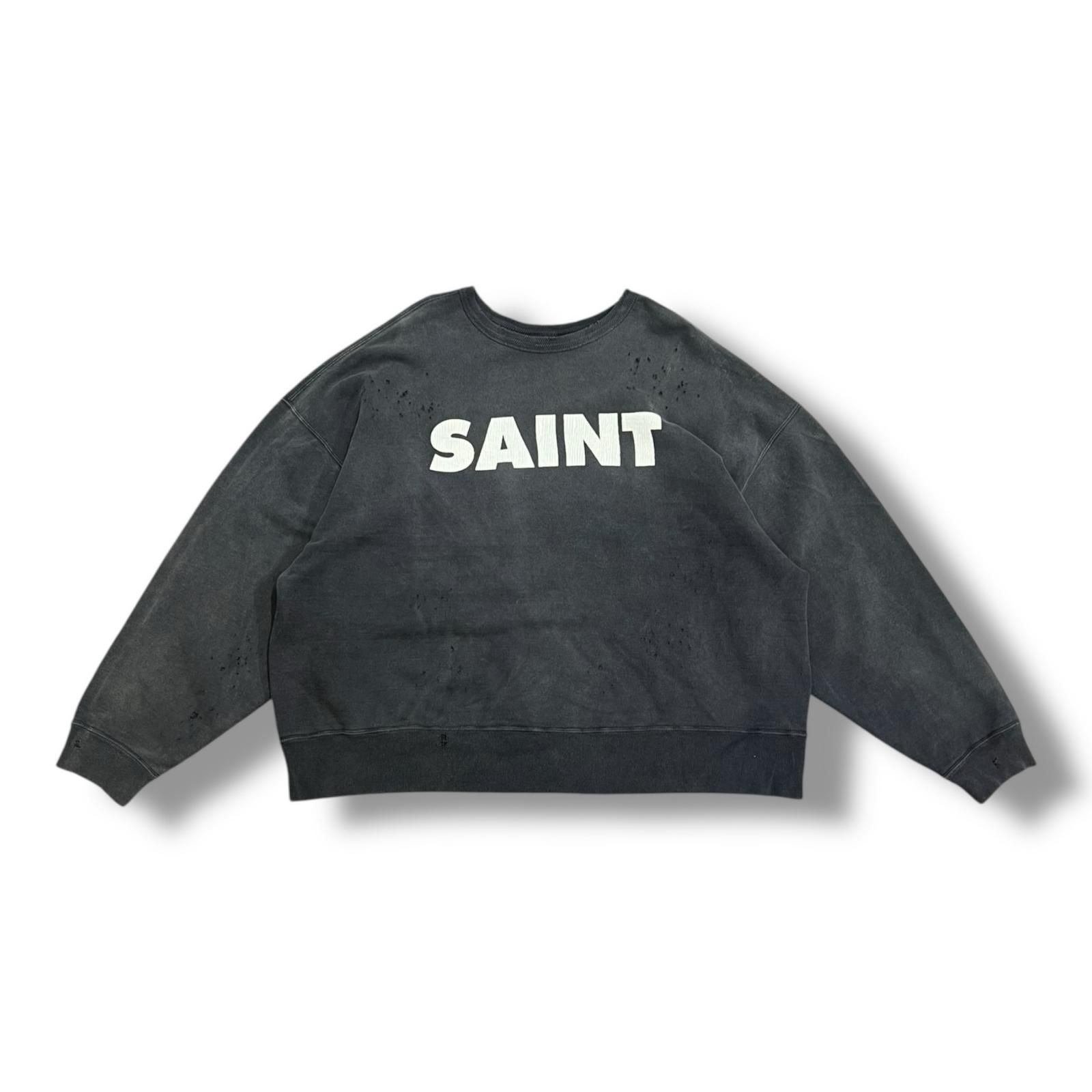 参考上代68200円 SAINT MICHAEL CREW SWT/SAINT/BLACK スウェット 