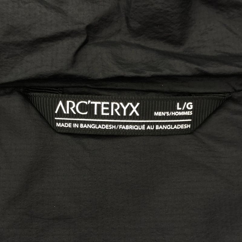 【中古】ARC'TERYX アトムLTフーディジャケット サイズL ブラック　アークテリクス[17][240017752220] 中古】ARC'TERYX アトムLTフーディジャケット サイズL ブラック