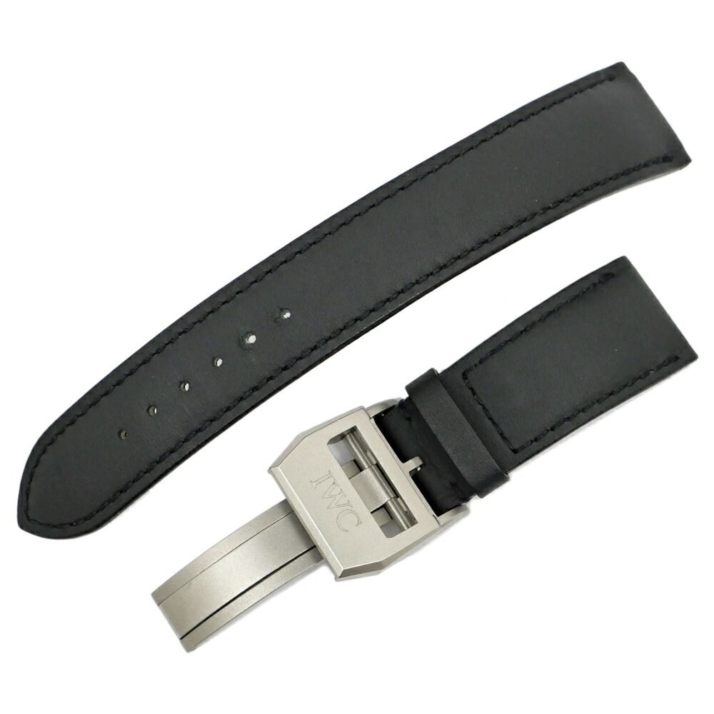 名東】IWC 純正Dバックル 社外ベルト付き バックル幅18mm ラグ幅20mm