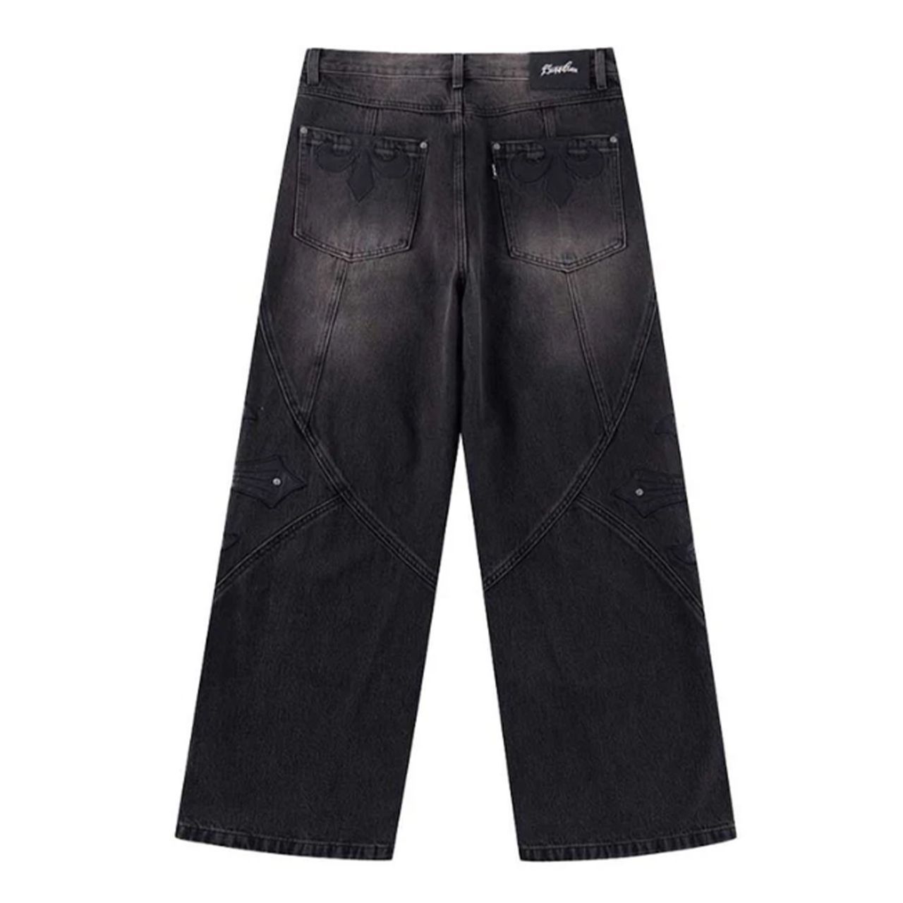 新品 サプライヤー SUPPLIER Cross Leather Patch Baggy Denim Pants