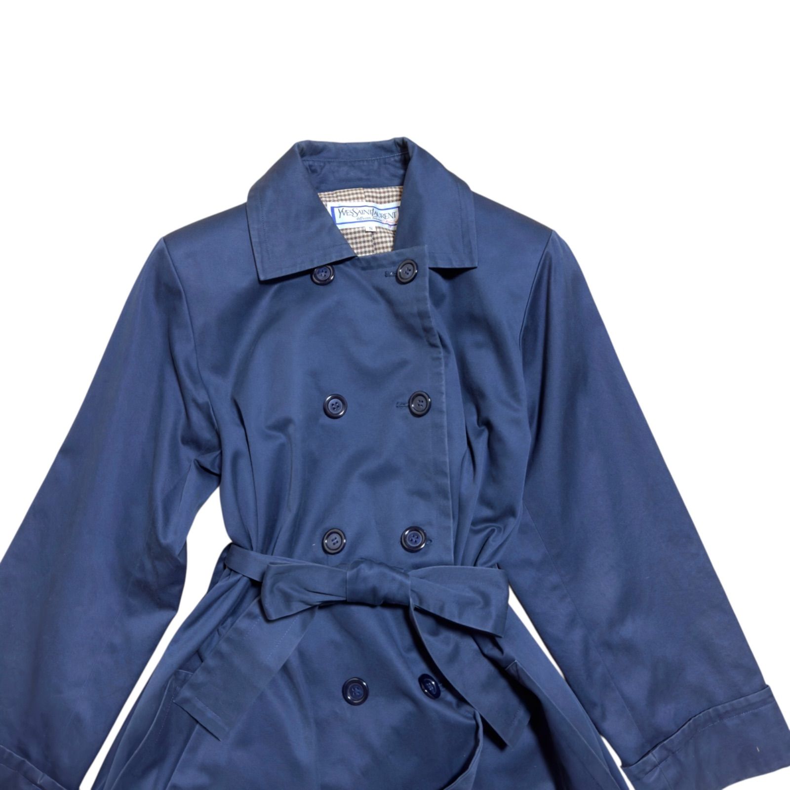 Yves Saint Laurent ネイビー トレンチコート 90s 美品】希少 レア 90s Yves Saint Laurent イヴサンローラン トレンチ