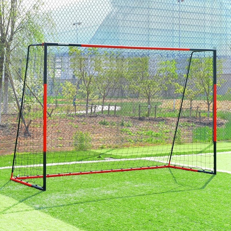 KAIHAOWIN サッカーゴール 308 x 203 x 120 cm フットサルゴール 家庭用 八人制サッカーゴール 折りたたみ 室内/屋外兼用 ポータブル サッカー フットサル ゲーム 対戦 練習 トレーニング キッズ 子供/大人用 (XL)) 0