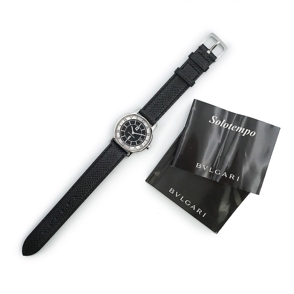 BVLGARI ST29S ソロテンポデイト クォーツ (箱・保証書付) ブルガリ ST29S ソロテンポ クオーツ ステンレススチール グレイン