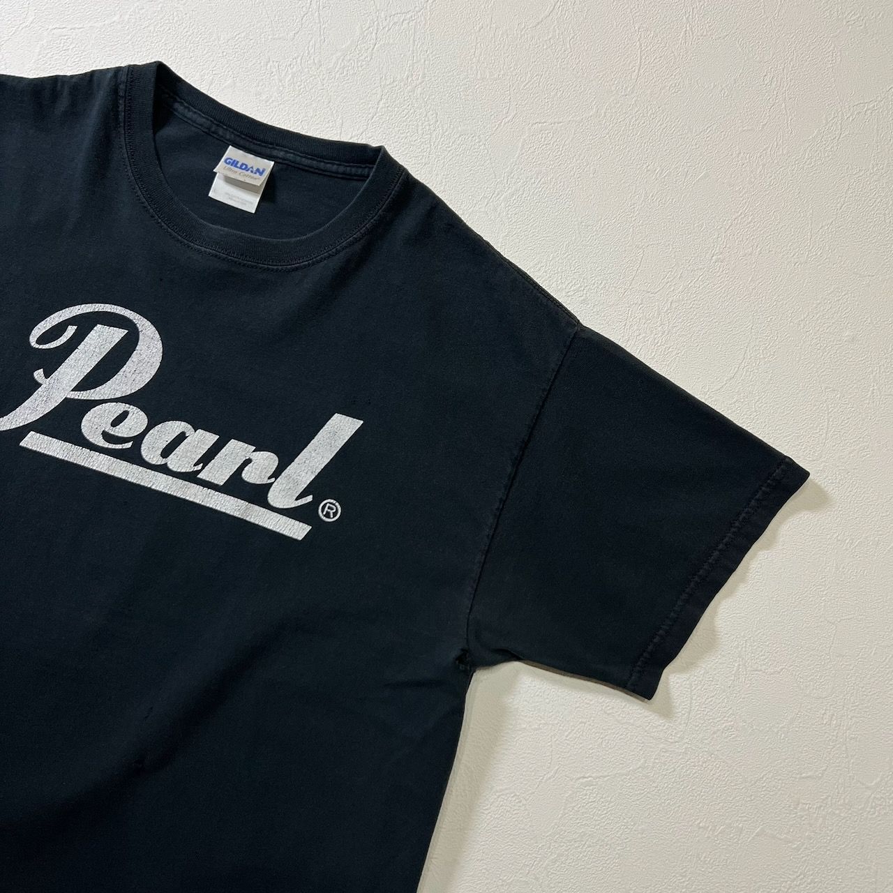 Pearl 企業系 雰囲気 ロゴ 両面プリント Tシャツ ブラック L 古着 