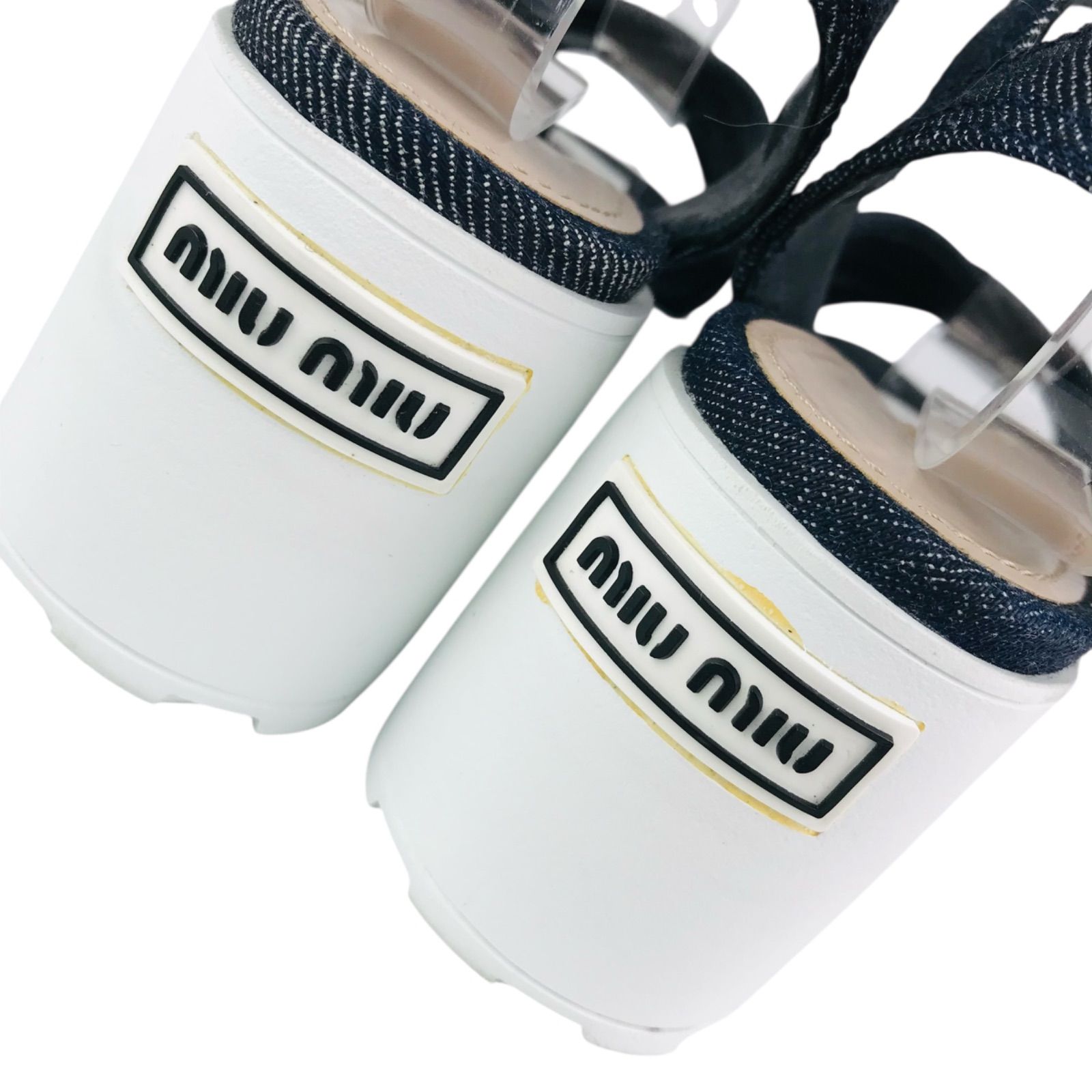 美品☆miumiu☆ミュウミュウ・レディース デニム地:レザーストラップ