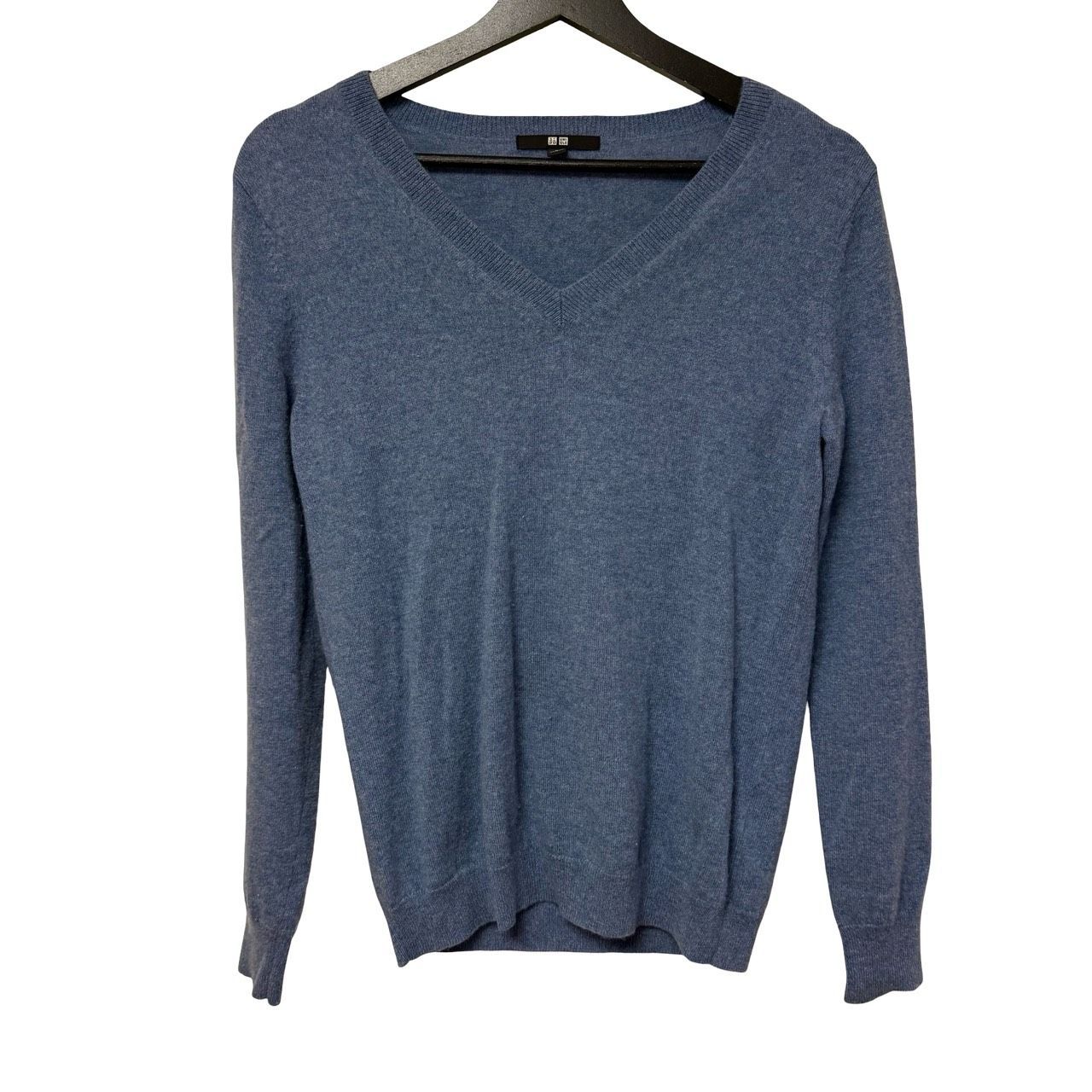 UNIQLO ユニクロ カシミヤ100% Vネックセーター ブルー系 Mサイズ 
